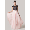 Grace Karin Design mais recente Backless Long Light Pink Lace vestido de noite formal com manga curta CL6152